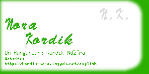 nora kordik business card